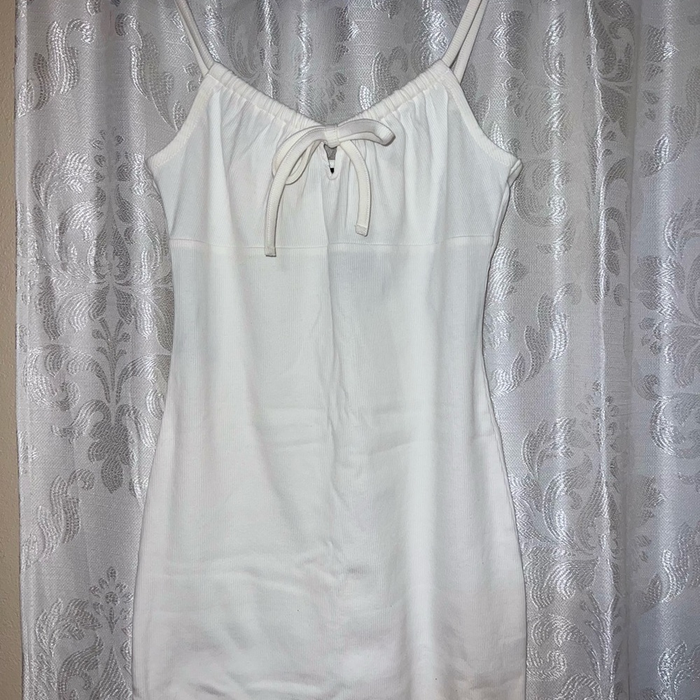 Forever 21 White Tie-Front Slip Maxi Dress